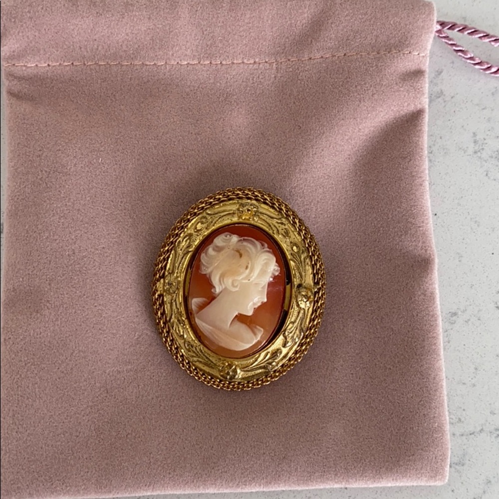 brass, gold Cameo pin / pendent